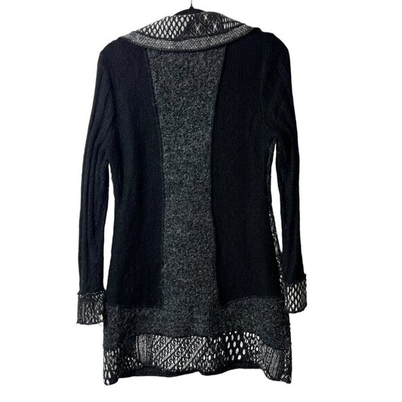 Sioni artsy color block long wool cardigan collared women’s size medium - Picture 2 of 9